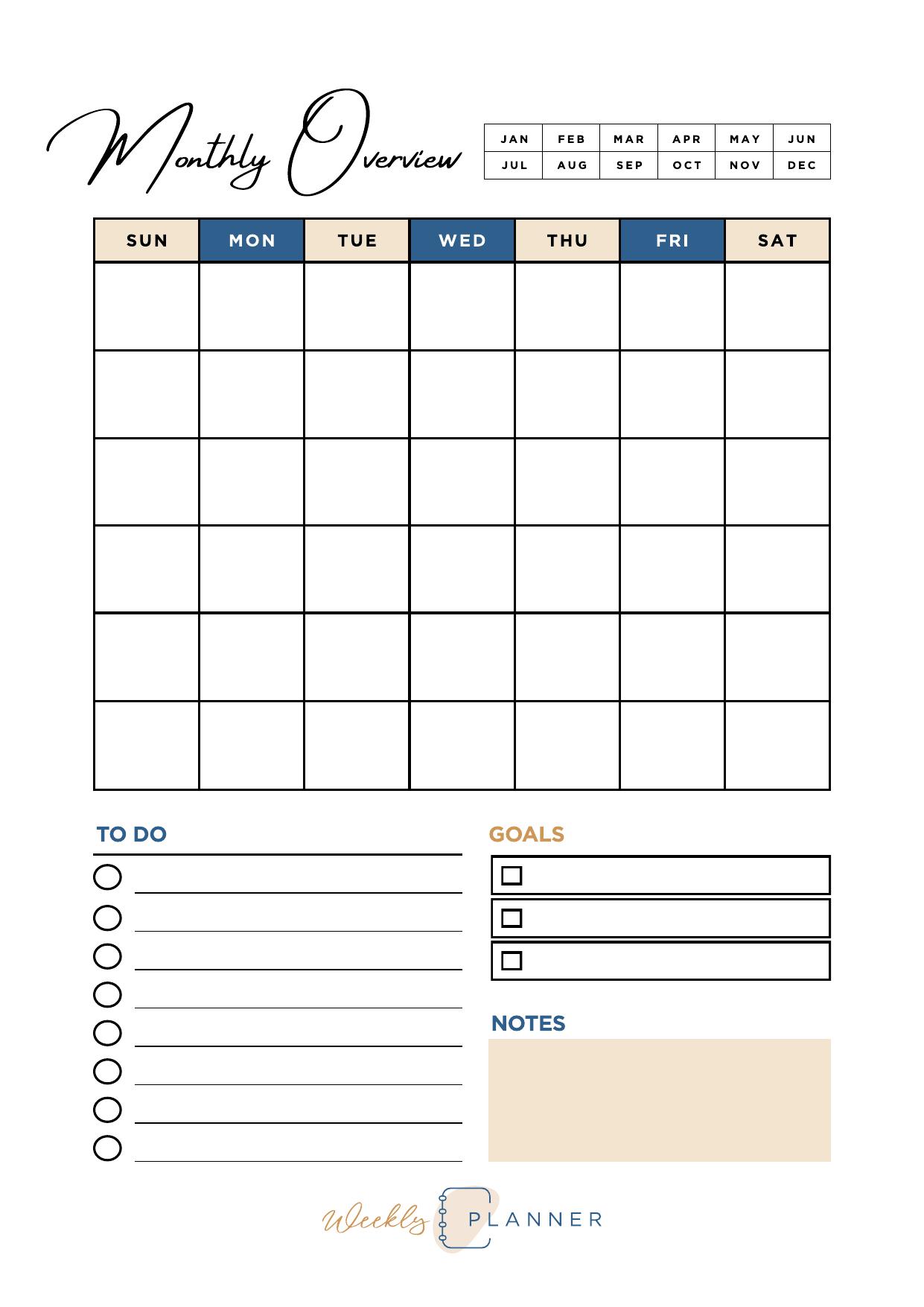 Monthly Planner Preview