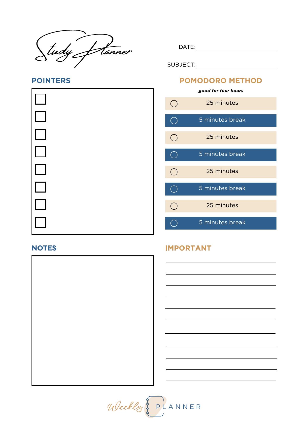 Study Planner Preview