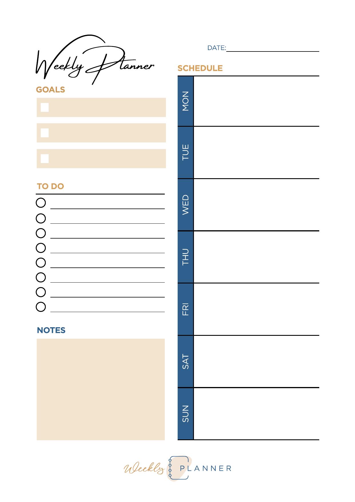 Weekly Planner (Portrait) Preview