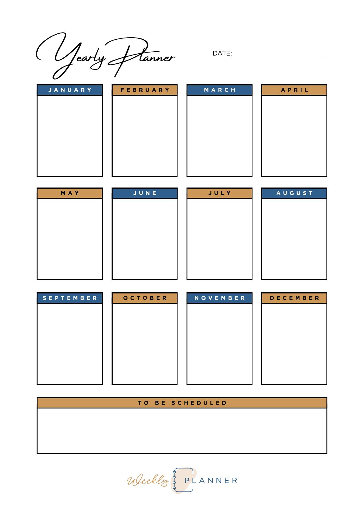 Yearly Planner Preview